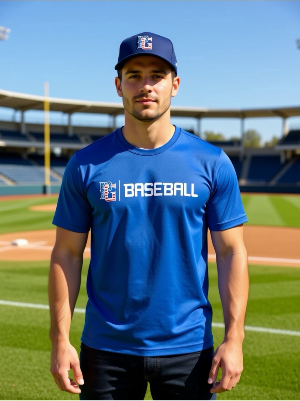 Blue Baseball Performance Tee Perfect Game Dri Fit Short Sleeve Small